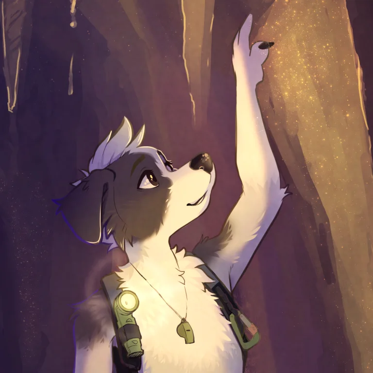 Illustrated headshot of Theo, the maker’s fursona.